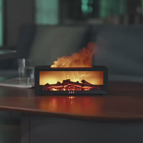 AROMAFIRE diffuseur d’huiles essentielles avec effet flamme réaliste et lumière apaisante